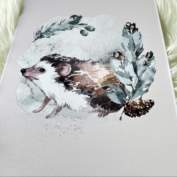Watercolor Hedgehog Wall Art Print Poster Unframed - Picture 10 of 17
